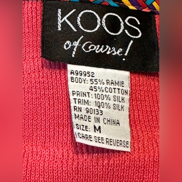 Koos of Course Silk & Cotton Cardigan Mixed Media Art to Wear Flamboyant Medium - Picture 8 of 16